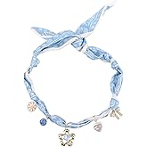 Mikovivi Bandana Pendant Necklace for Women, Adjustable Scarf Choker Necklace with Charms Jewelry Gift & Fashion Boho Decor Accessory