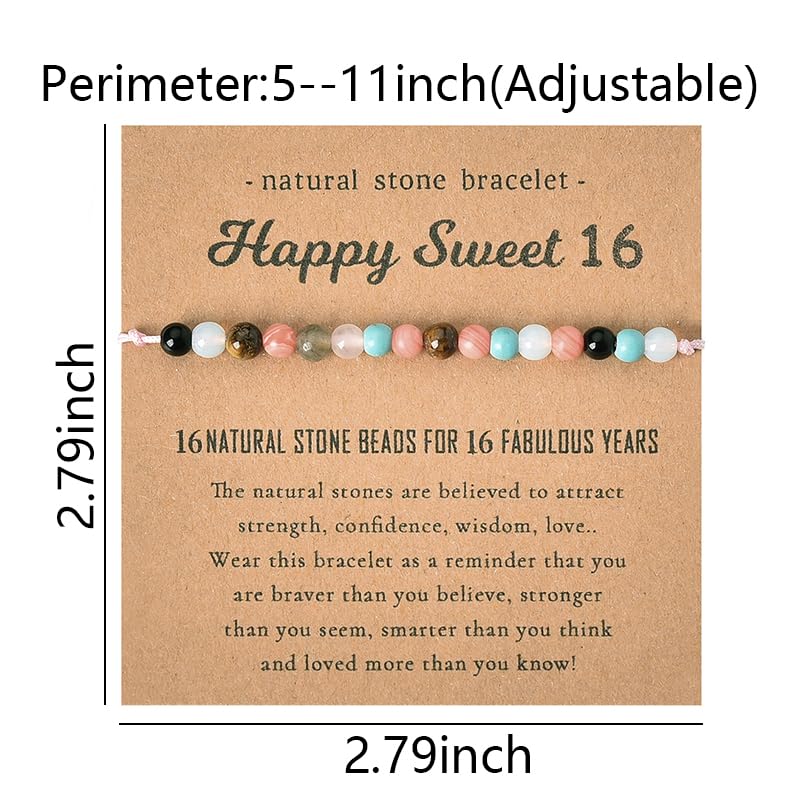Sweet 16 Beaded Bracelet Gifts for Girls 16th Birthday Gifts for Daughter Granddaughter Gifts for 16 Year Old Girl Birthday Gift Ideas Best Friend Bday Gift for Women Sweet Sixteen Party Favors