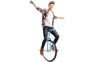 CRYBY 24 Inch Wheel Unicycle, Outdoor Leakproof Tire Wheel Cycling One Wheel Bike with 2 Pedals, Adjustable Height Outdoor Sports Entertainment Exercise Unicycle, Weight Limit 176lbs