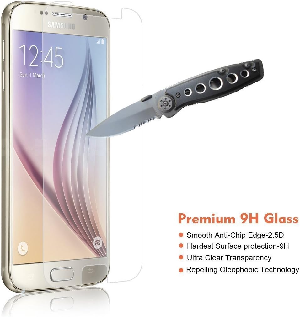 S6 Screen Protector, Fuerte® Premium Tempered Glass Screen Protector for Samsung Galaxy S6