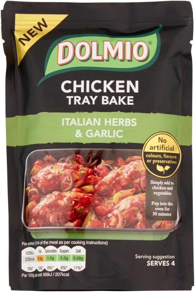 Dolmio Chicken Tray Bake Italian Herb and Garlic Sauce Mix, 8 x 150 g