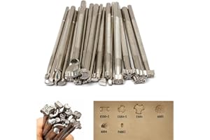 YUNPO 20pcs Leather Stamping Tools Leather Working Saddle Making Stamps Tool Leather Stamp Punch Set