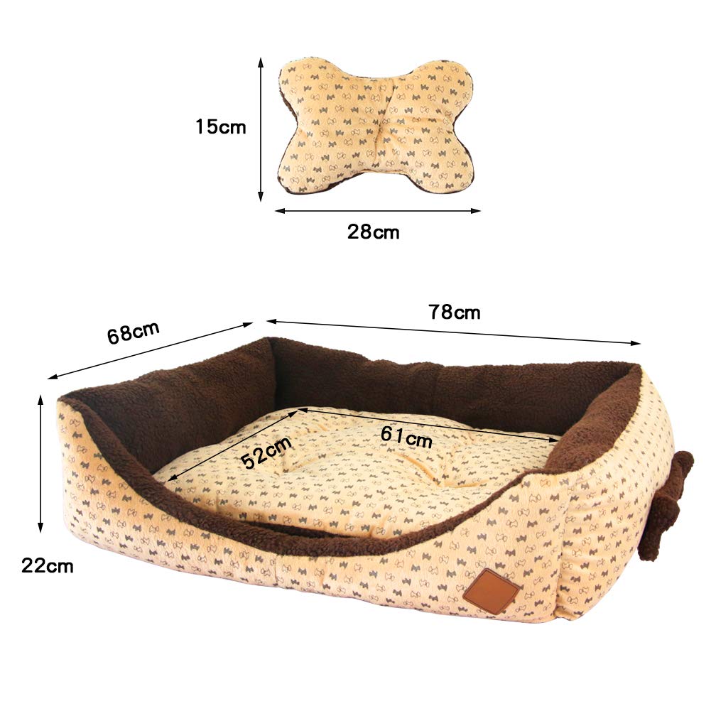 Cuccia per Cane da Interno con Cuscino, Cuccia Cani Divano Cucce Gatti Letto Lettino per Cane Taglia Grande, Marrone