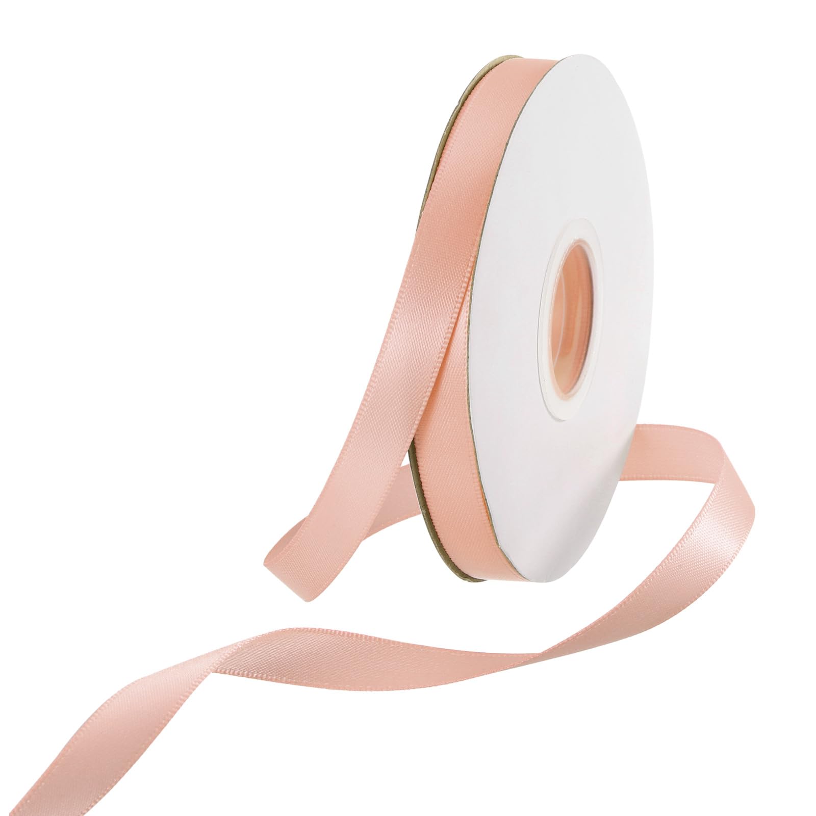 Rebower 10mm Satin Ribbon 23m Thick Double Face Grosgrain Silk Ribbon, [for Gift Wrapping, Hair Bows, Wedding, Cake, Flower] - 25 Yard/75ft/ Pastel Pink — image 1