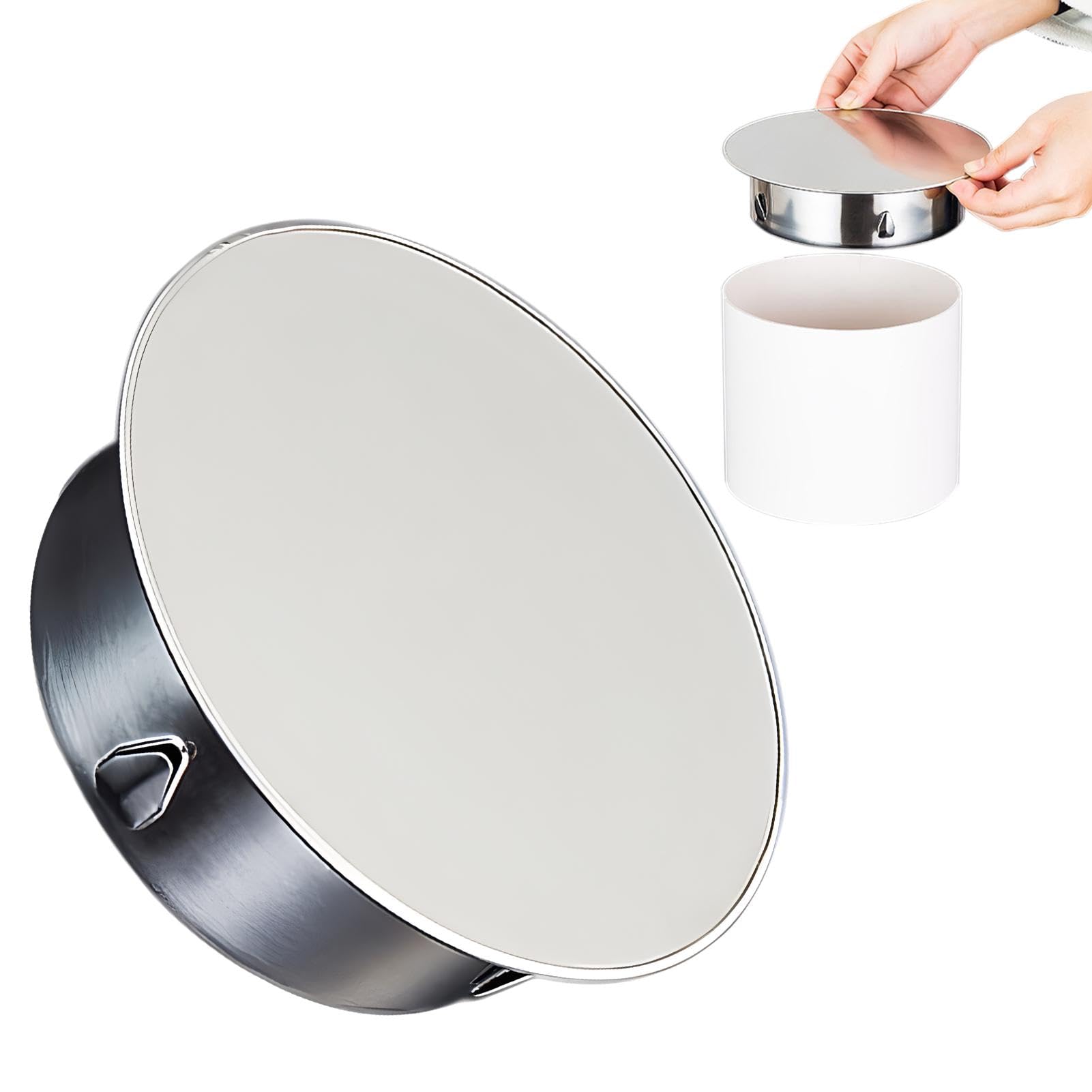 MOVKZACV 125 mm Chimney Hole Cover, Stainless Steel Insert Pipe End Cap, Durable Round Cover, Oven Hole Cover (14.8 x 12.2 x 4.5 cm)