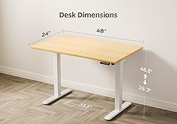Claiks Bamboo Electric Standing Desk, Adjustable
