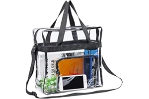 Clearworld Clear Bag Stadium Approved, Clear Tote Bags Stadium Security Travel & Gym,Clear Stadium Bag with Adjustable Strap12 x 6"x12"