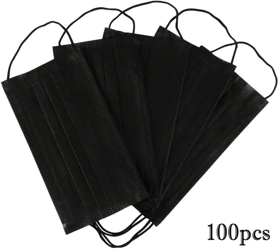 20/50/100 solid color non-woven disposable earmuffs-China_100pcs-black