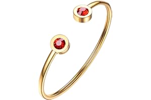 PROSTEEL Stainless Steel Birthstone Bracelet Jan - Dec Birthday,Jewelry for Women,fit Wrist from 5.5''-7.6'' in Circumference, Come with Box