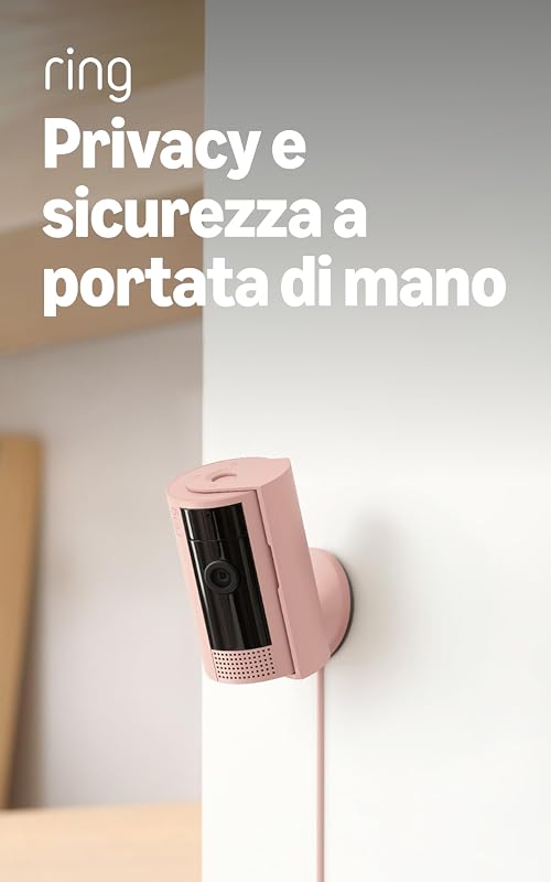 videocamera interna (Indoor Camera 2ª gen.) | Telecamera di sorveglianza per animali domestici | Audio bidirezionale, copertura per la privacy, fai-da-te | Ring Home: 30 gg. prova gratuita