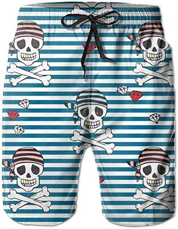 NC WUYQX Funky Skull Men's Lightweight Surf Board Shorts Swim Trunks Beach Shorts Beachwear Swimwear Swimsuit