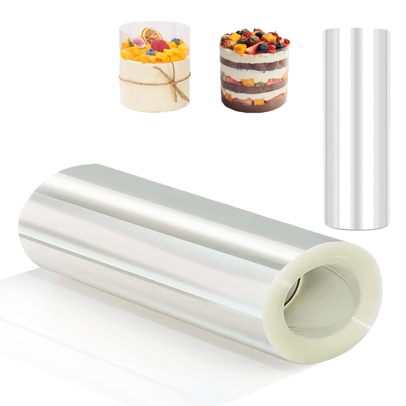Cake Collar - Acetate Sheets 15cmx10m Transparent Acetate Roll, Acetate Cake Collars Cake Strips, Acetate Sheets for Baking Chocolate Cakes Mousse Cake Crafting Decorating