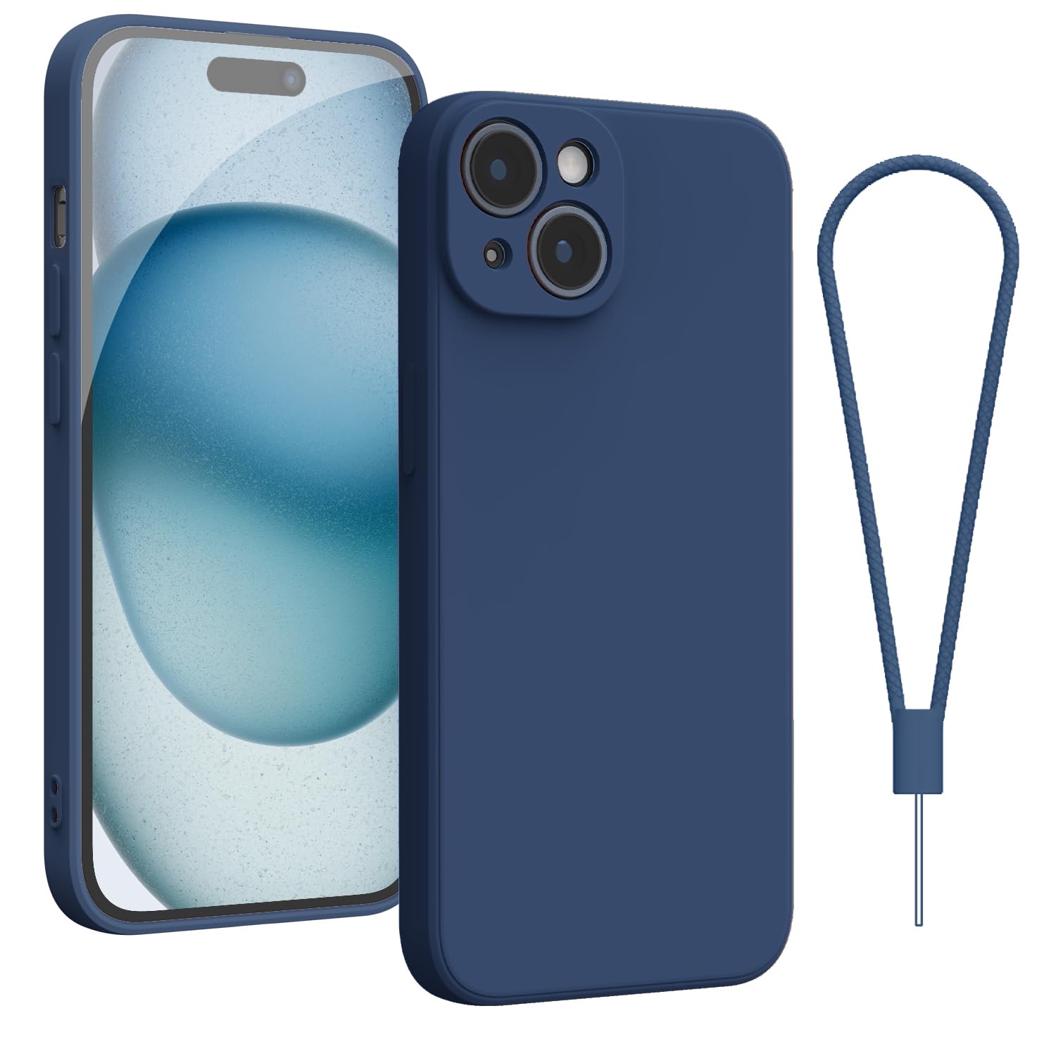 Andwing For iPhone 15 Plus Case,Silicone Case Soft Ultra For iPhone 15 Plus Phone Case Slim Protective Shockproof Cover Scratch-Resistant Microfiber Lining, 6.1" Royal Blue — image 1