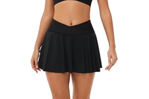 Blaosn Flowy Womens Tennis Skirt Workout Athletic Golf Skirts Cute Mini Skort with Shorts Pockets Summer Clothes Outfits