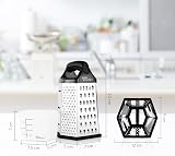 joeji's Kitchen Cheese Grater with Container 6 Sides Box Grater Zester view 2