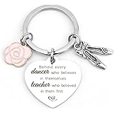 Teacher Gifts,Dance Teacher Appreciation End of Year Thank You Funny Gifts for Valentines Day Christmas Teachers Keychain Presents for Women Man Retirement Personalized Gift,Stocking Stuffers
