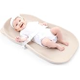 Baby Changing Pad Waterproof Wipeable for Changer Dresser Station Table Bed | Soft EVA Foam, Non-Slip, Adjustable Safety Belt Diaper Changing Pads Wipe-Clean, Easy to Clean Change Mat Teddy Bear Oatmeal