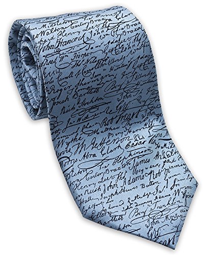 Josh Bach Mens Signatures Declaration of Independence Silk Necktie, Made in USA
