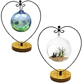 2-Pack 18-Inch Ornament Display Stands – Black Iron & Glass Ball Holder, Art Deco Style By Eview