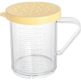 Restaurantware-Chef 101 10 Ounce Clear Plastic Dredge Spice Shaker, 1 Reusable Dry Rub Shaker - Includes Yellow Perforated Li