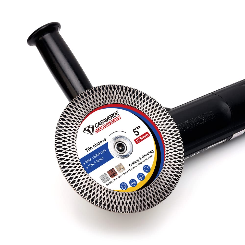 5" Super Diamond Blade Porcelain Grinding Cutting Disc with Removeable M14 Flange Cutting or Grinding for Granite，Marble,Ceramic,Porcealain Tiles