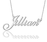 AOLO Jillian Heart Name Necklace Silver Stainless