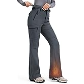Moosehill Women's-Snow-Ski-Pants Water-Resistant Fleece Lined Winter Hiking Snowboard Thermal Insulated 5 Pockets