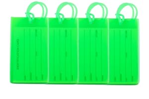 AI-DEE Flexible Travel Luggage Tags - Name ID Labels Set for Suitcases - 2 Pack