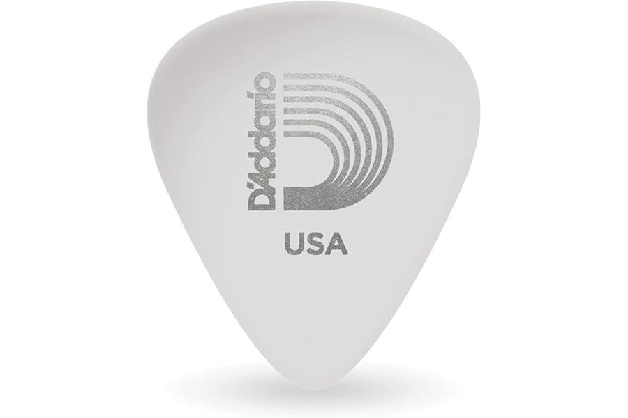 D'Addario White-Color Celluloid Guitar Picks, 10 pack, Light