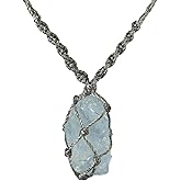Handmade Celestite Macramé Necklace – Raw Celestine Crystal Pendant Jewelry, Adjustable Cord, Unique Gift for Women & Men
