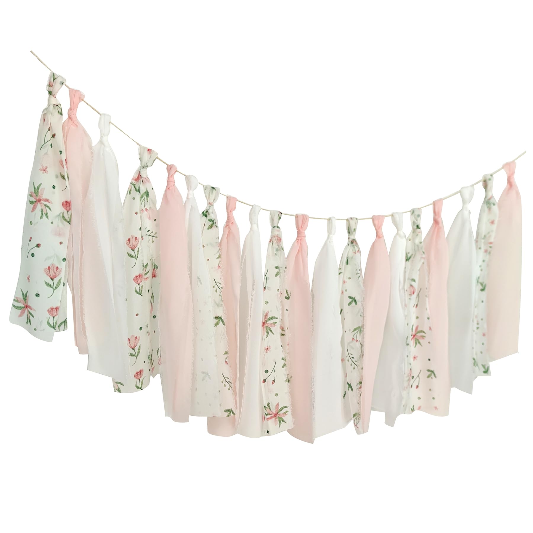 Photo 1 of Mybbshower Blush Floral Tassel Garland Pink Hanging Decor for Girls Women Tea Party Decoration Bedroom Wall Nursery Room Birthday Backdrop Wedding Baby Shower Decor 50 Inches(L) X 14 Inches(H)