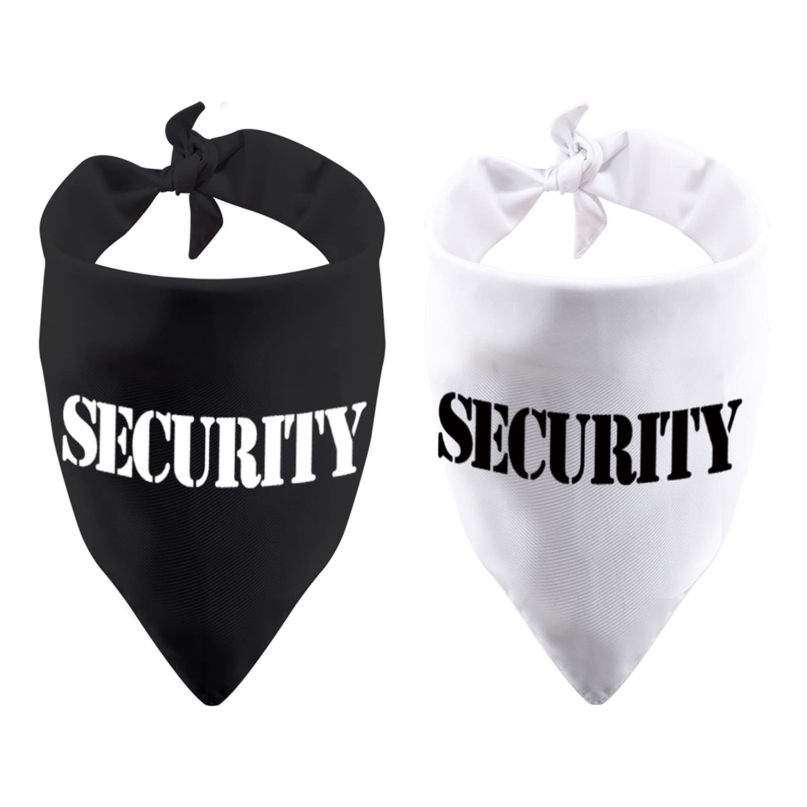 2 Pack Security Dog Bandana Guard Dog Bandana Security Scarf Over The Collar Gift (S-ecurity)