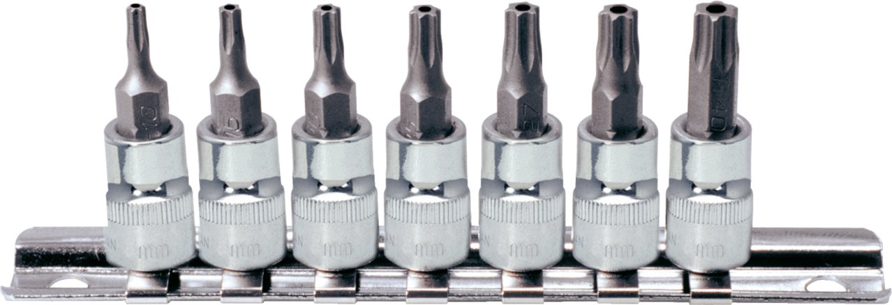 KS Tools 918.1460 1/4-inch Tb10-Tb40 Chrome Plus Bit Socket Set