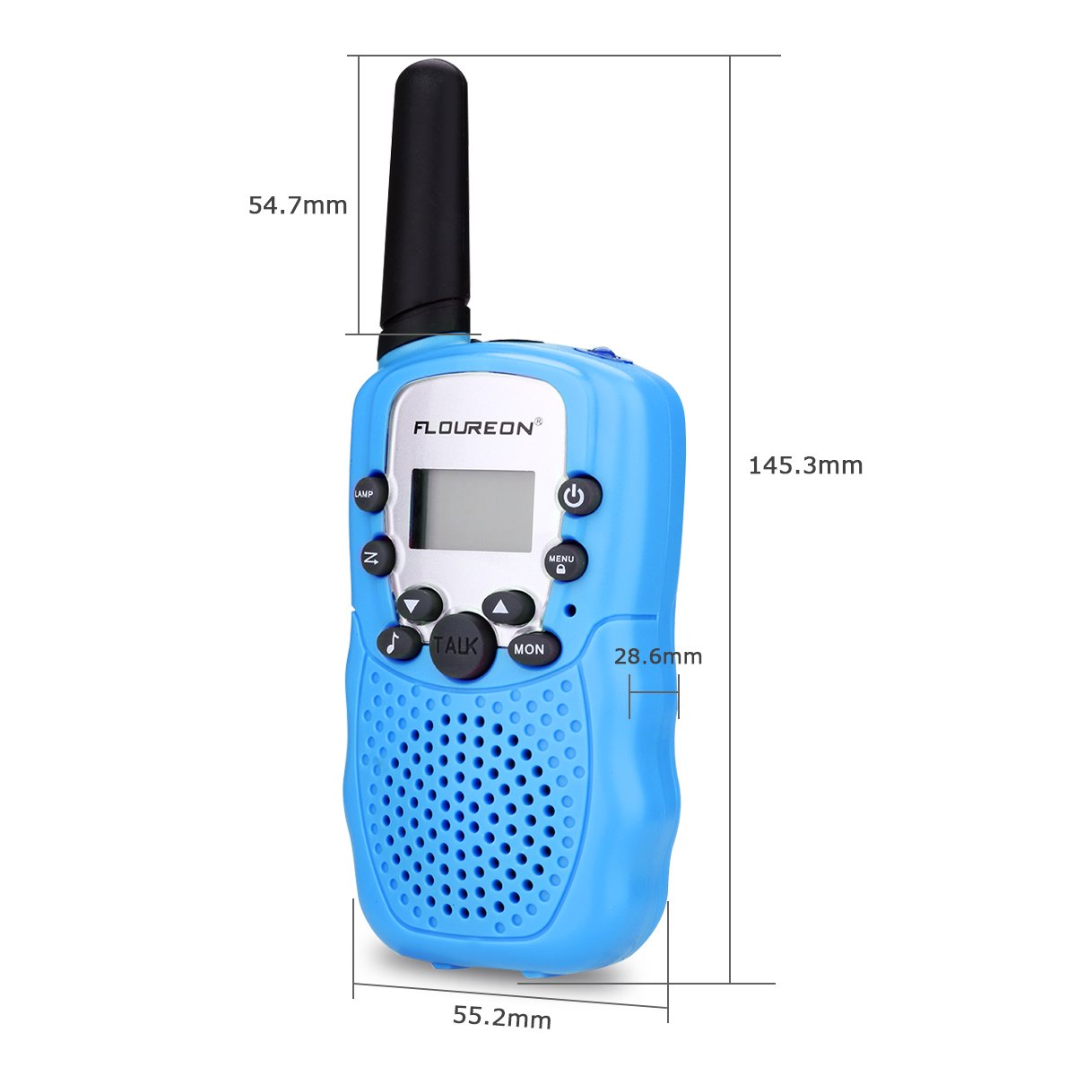 FLOUREON Walkie Talkies for Kids, 8 Channel 2-Way Radio Toys Long Distance Range 4PCS Blue Interphone