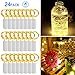 AXTEE Fairy String Lights, 24 Pack LED Starry String Lights Battery Operated, 3.3FT 20 LED Firefly Moon Lights, Waterproof Silver Copper Wire LED Party Lights for Wedding Mason Jars Crafts Christmas