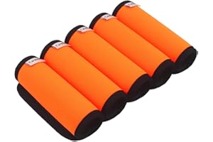 Careteilly Neoprene Luggage Handle Wraps for Suitcase Unique Neon Orange Luggage Identifiers/Tag/Marker (Fluorescent Orange(5 Pack))