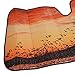 Double Bubble Auto Sun Shade for Car SUV Truck - Silhouette Flock of Birds at Sunset - Jumbo Folding Accordion