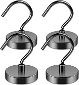 Grtard 4 Pack Magnetic Hooks 100 lbs Neodymium Heavy Duty Kitchen Garage