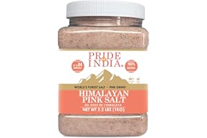 Pride Of India - Pure Himalayan Pink Salt - Enriched w/ 84+ Natural Minerals, Fine Grind 2.2 Pound (35.2 oz.) Jar - Himalayan Salt, Himalayan Pink Salt, Pink Himalayan Salt, Grind Salt, Pure Rock Salt