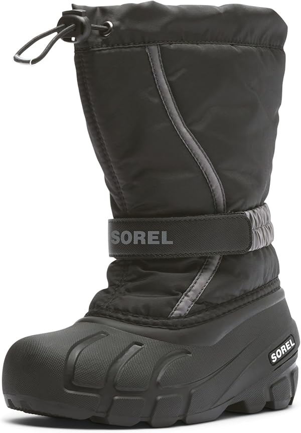 Sorel Jungen Unisex Kinder Childrens Flurry Boot Stiefel, Black, City Grey, 25 EU