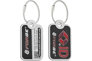 Forge Smart Lost and Found Luggage Tags, Global Luggage Tracking Tag, WorldTracer Compatible, Travel Sentry Powered Baggage ID System for Luggage, Bags, Suitcases, and More (Black 2 PK)