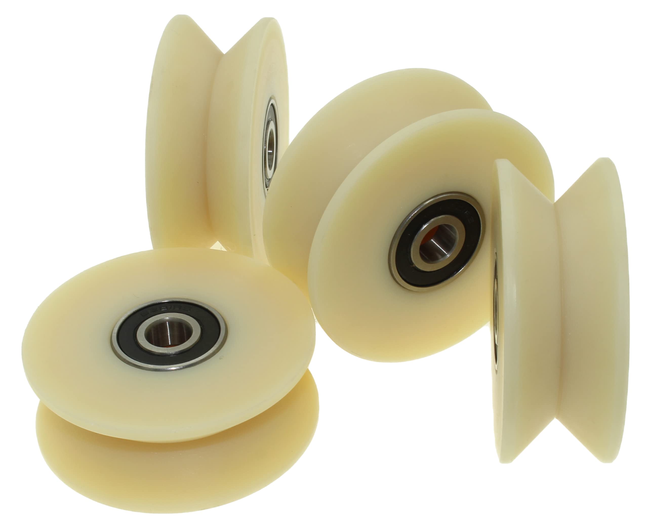 (V80-30-12) Pack of 4 Nylon Polyamide Pulley Wheels with 90° V groove Sliding Gate Wheel Made in the EU