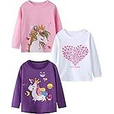 MSSMART Toddler Girl Long Sleeve T-Shirts Kids Cotton Fall Top Crewneck Clothes 2-7 Years