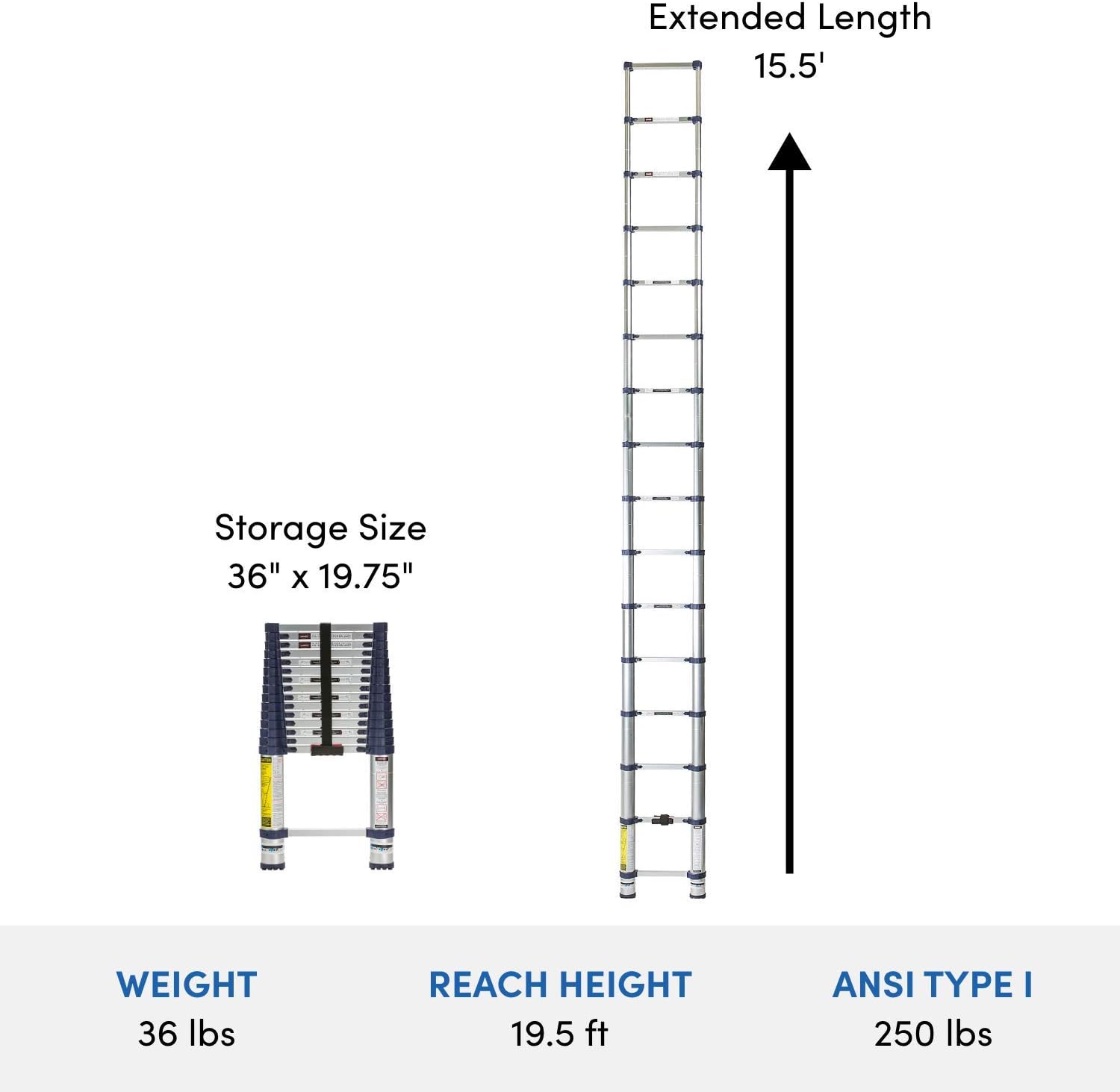 Xtend & Climb Pro Series 785P+ Telescoping Ladder, Blue: Garden & Outdoor
