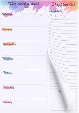 Thboxes Weekly Meal Planner and Shopping List Pad 60 Sheets Magnetic Fridge