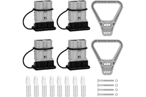 Uddick 350 Amp Battery Quick Disconnect Connecteur, 2/0 AWG 600V Battery Power Connector Plug, for Recovery Winch Auto Car Trailer Boat (Grey 4PCS with 2Handle)