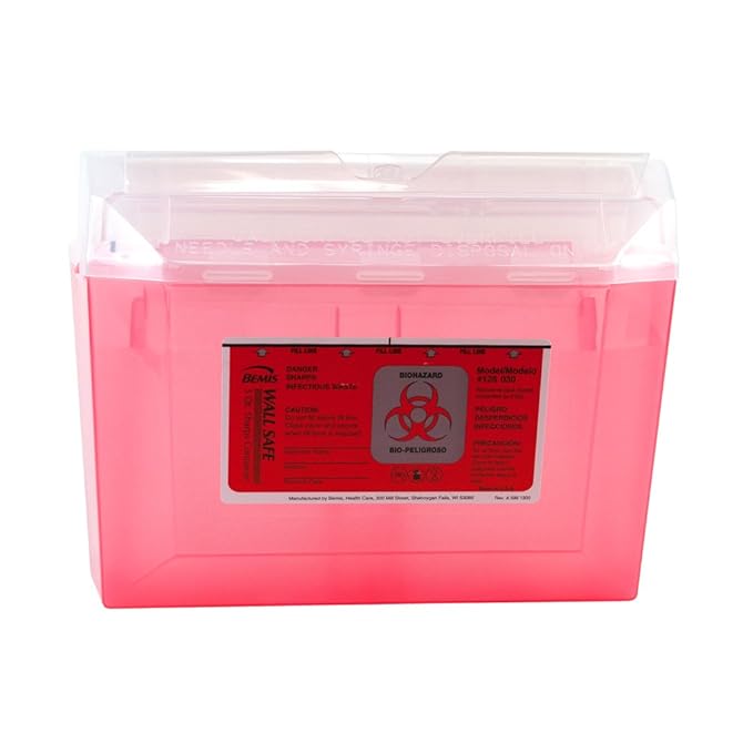 Bemis Biohazard Sharps Container 3 Quart Medical Sharps