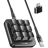Vaydeer One-Handed Mechanical Keyboard Support NKRO, Hotkeys, One-Click Start,9 Fully Programmable Keys with Floating Window 
