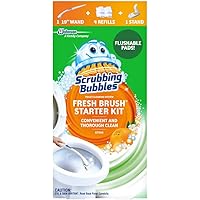 Scrubbing Bubbles Fresh Brush Sistema de limpieza para inodoros Kit de inicio, quitamanchas, aroma de acción cítrica, incluye ...