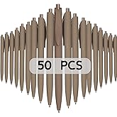 Wiaziert BallPoint Pens, 50 Pack (BLACK Ink),Bulk Pens, Brown Coffee Barrel,Click Pens for Office Home and School, Retractable Ballpoint Pens, Medium Point, 1.00MM (Brown/Coffee)